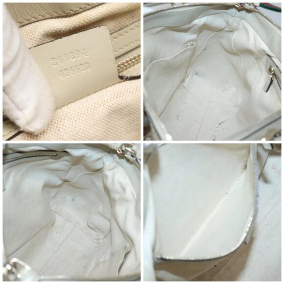 GUCCI GG Canvas Web Sherry Line Hand Bag 2way Beige Gold 269894 Auth BA2226 - Picture 16 of 16